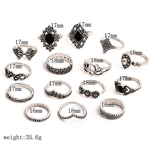 Valentine Jewellery Silver Plated Rings Combo (Mixed Sizes)