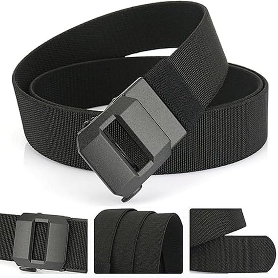 Automatic Buckle Stretch Nylon Belt for Men - Adjustable No-Hole Design,Lightweight Durable Belt for Work & Daily Use4