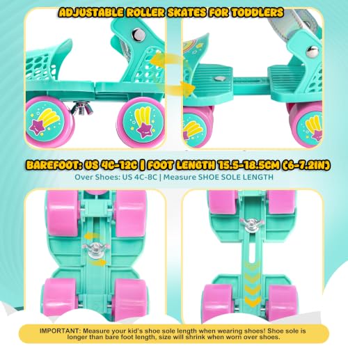 SULIFEEL Kids Adjustable Quad Roller Skates
