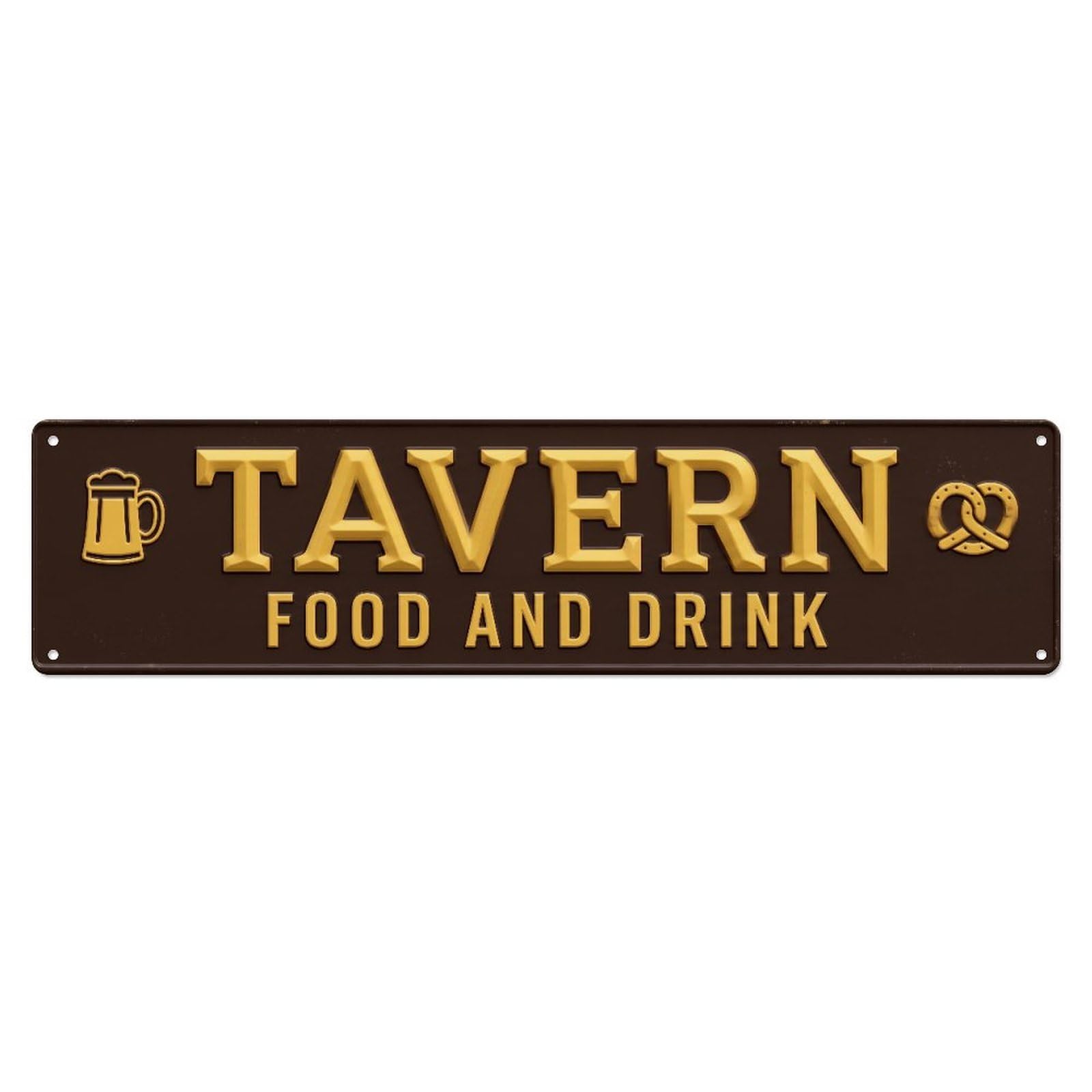 TAVERN Hearty Fare Metal Tin Skinny Sign Plaque Wall Decor for Cafe, Club Bar, Office, Home Garden Metal Poster 4x16Inch