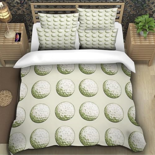 Housse de couette golf 3D microfibre lit simple 140x200 pour ado