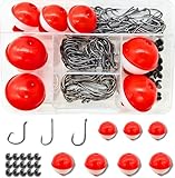 ELLYCIO 147/295 PCS Fishing Tackle Kit, Including Fishing Hooks, Bobbers for Fishing, Octopus Circle Baitholder Hooks, Sinker Weights for Bass Trout Catfish Panfish (147 Pcs Fishing Tackle Kit)