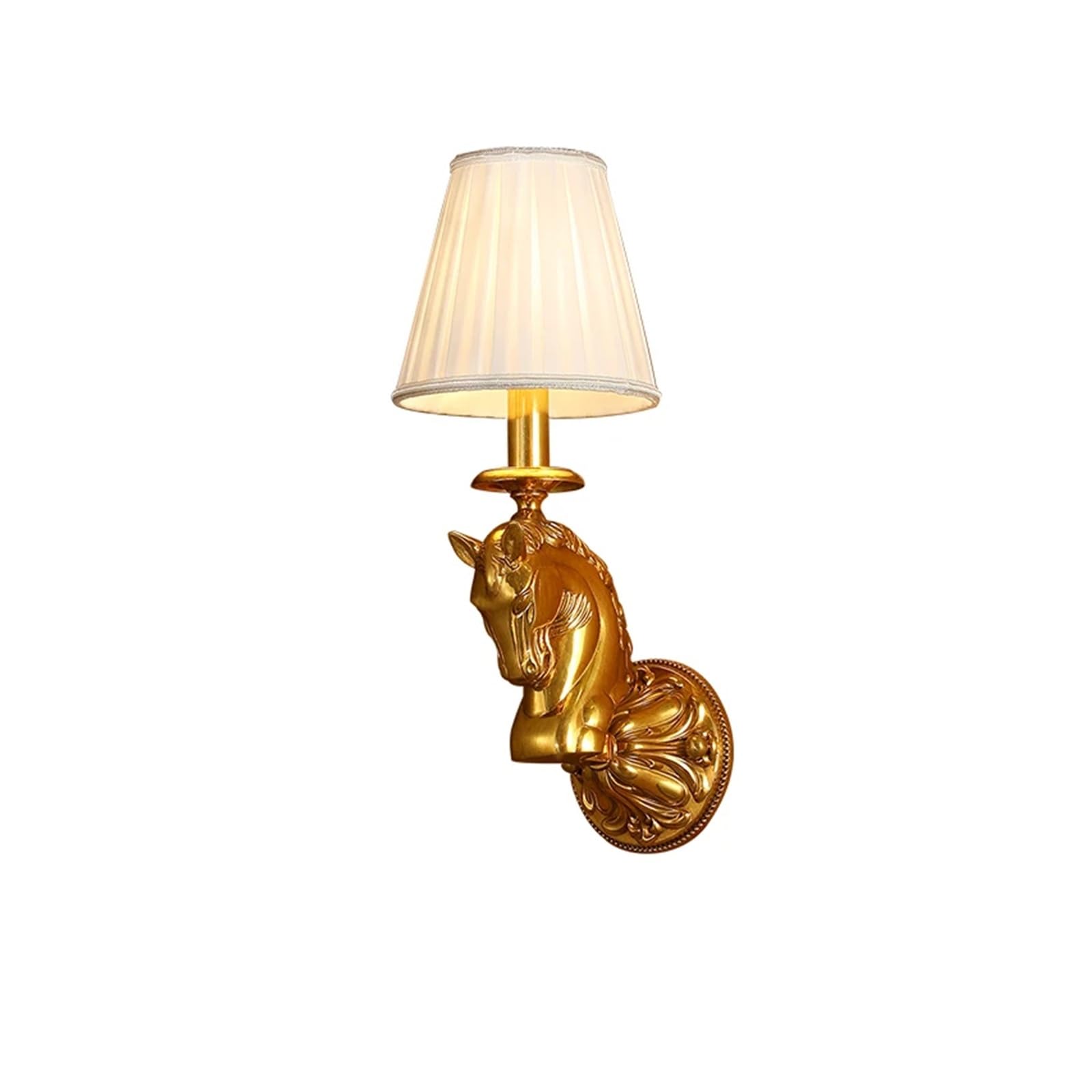 Olskfuh Light French Baroque Horse Decoration Led Copper Lamp Bedside European Wall Sconce Indoor Ing Luxury Ing, Wall Sconces,