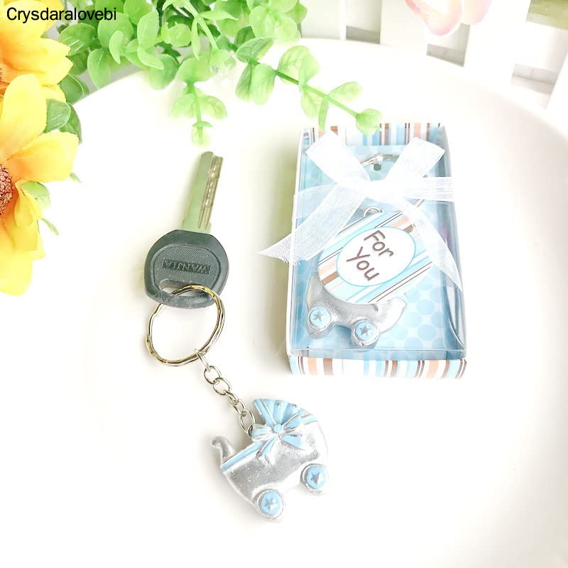 50 x Schlüsselanhänger für Baby-Kutschen, Baby-Kleidung, Gastgeschenke für Babyparty, Taufe, Party, Andenken, Geburtstag, Schlüsselanhänger (1)