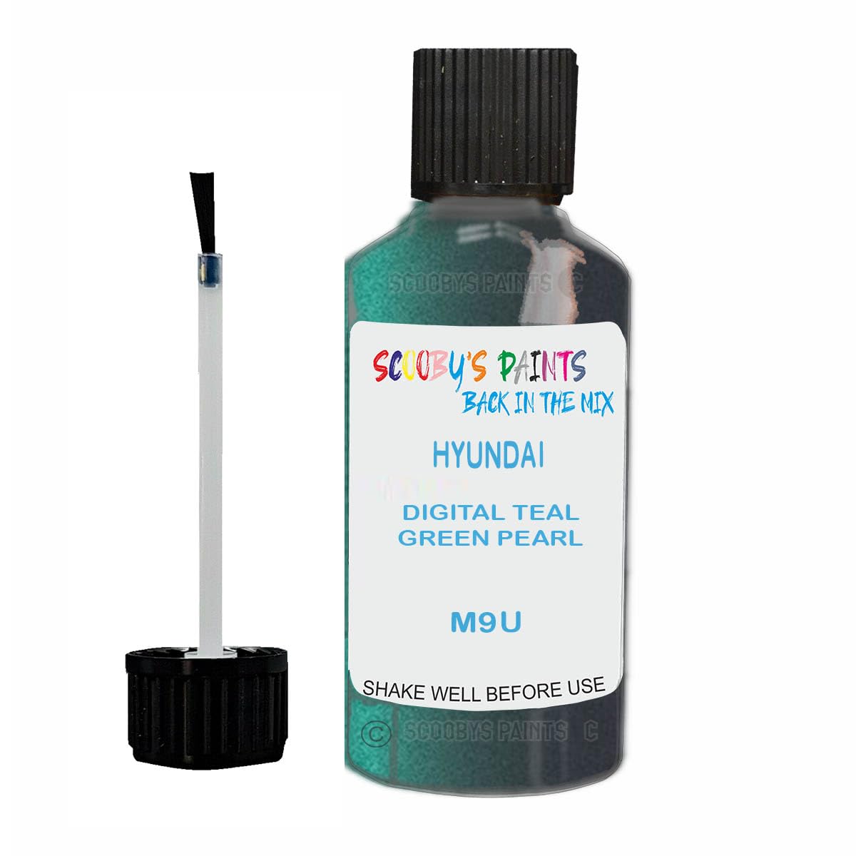 Scoobys Paints Back In The Mix Digital Teal Green Pearl Touch Up Paint For Hyundai M9u Metallic