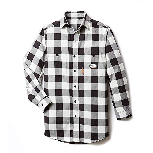 Rasco FR Black & White Buffalo Plaid Shirt
