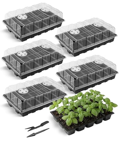 Mr. Pen 5-Set Seed Starter Tray Kits, Durable Plant Germination Trays with Humidity Vented Domes and Bases, Ideal for Seed Starting, Indoor Gardening, and Greenhouse