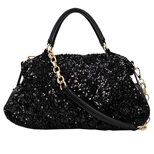 LIFKOME Bolso Bandolera Negro para Mujer de Pu Elegante y Creativo Espacio Suficiente para Uso Diario, Cómodo para Viajar o Eventos Obsequios