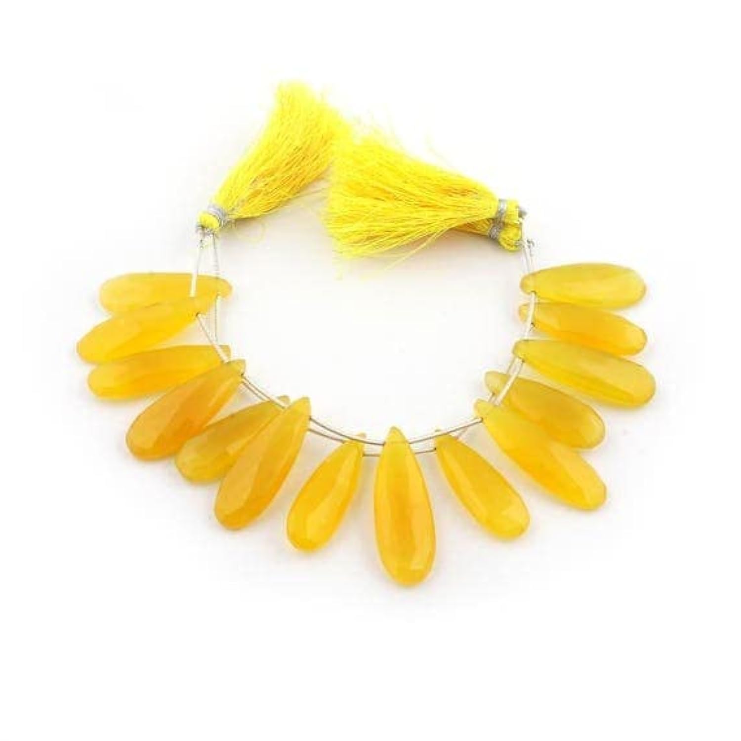 Calcédoine Jaune en Briolettes de Forme Poire pour Joaillerie Fine SB537
