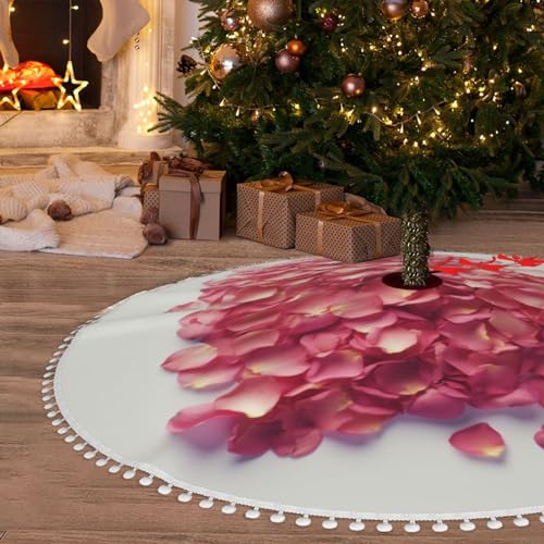 Jupe de sapin de Noël 122 cm double couche rustique en forme de pétale