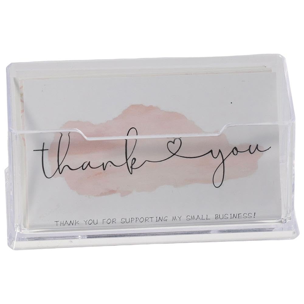 Risedot Acrylic Business Card Holder,1 Tier Clear Name Card Organizer for Office - Image 4