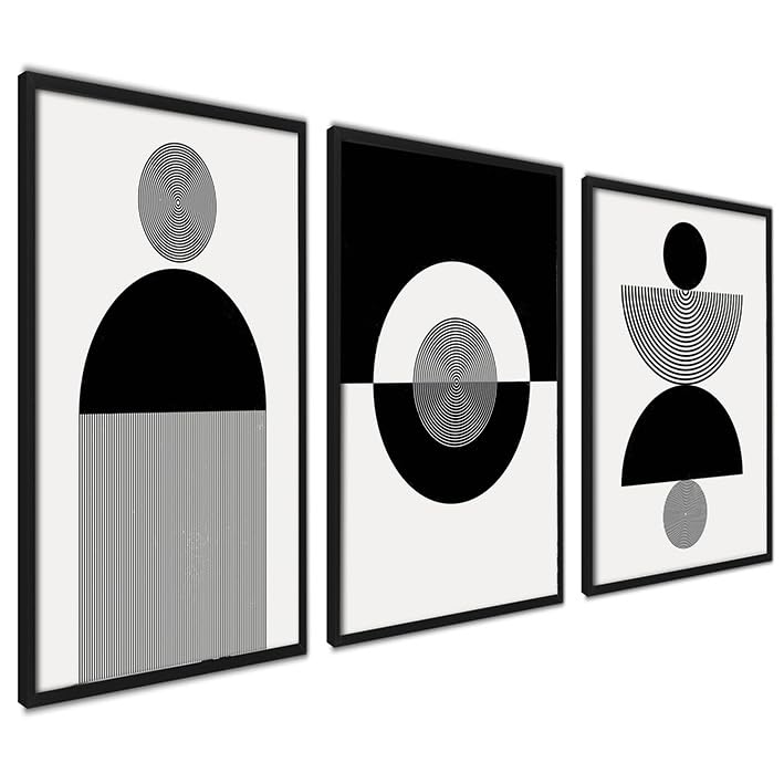ag.art deco Pack of 3 Wall Art 50x70cm Black Frame Wall Decor Modern Design — image 1
