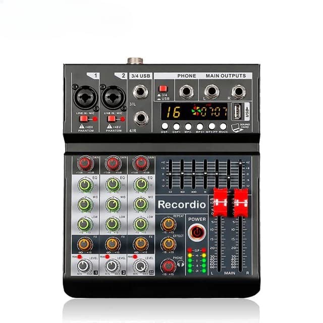 Buy kh 4 Channel Equalizer Mixer with Reverb & Mobile, Tab Stand