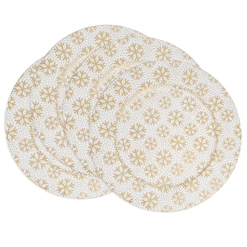 Platos decorativos navideños copo de nieve 13 pulgadas set 4 miniatura 1