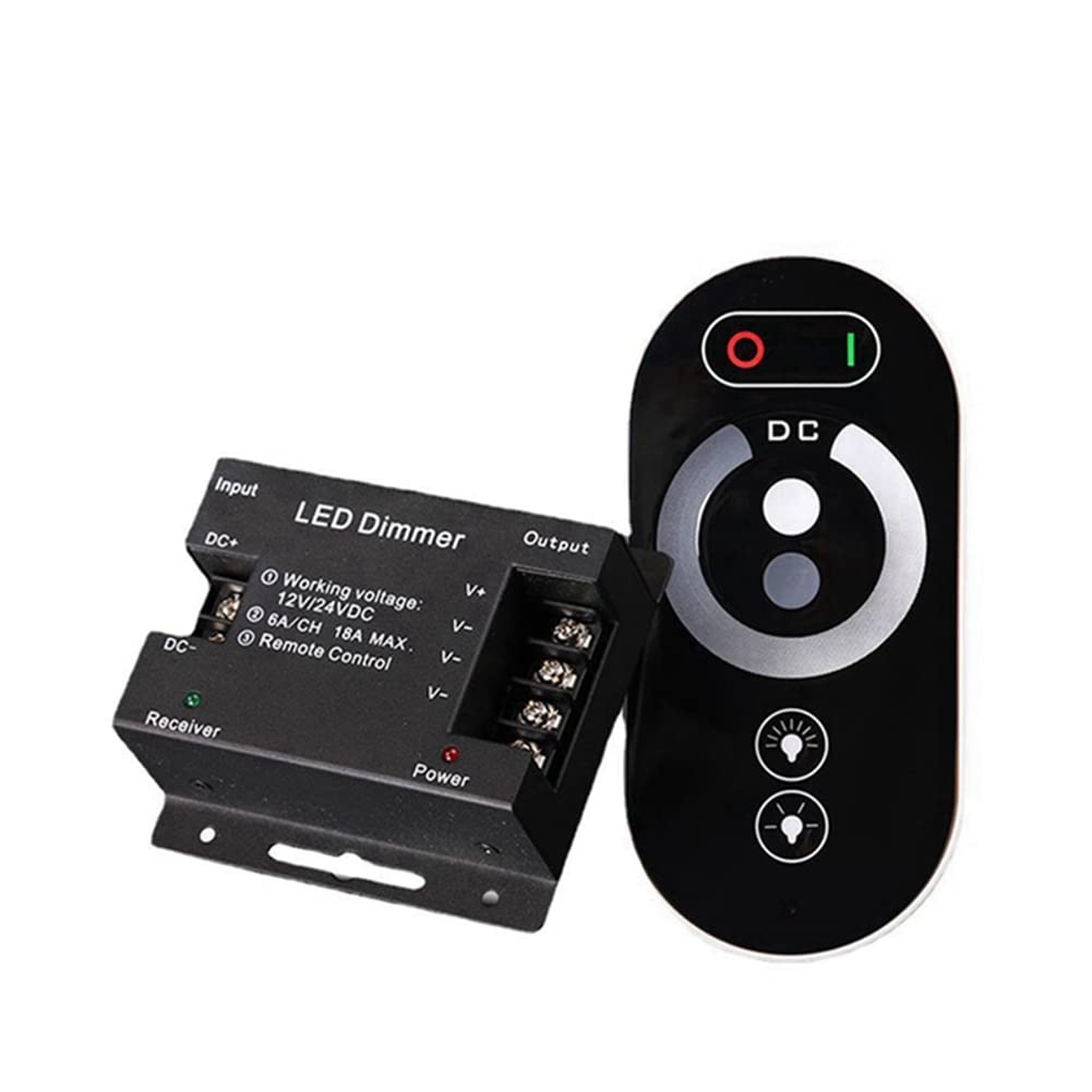 Seprendi Black Portable 6 Keys Rf Led Touch Dimming Controller Strip Light Dimmer Led Monochrome 12-24V 18A