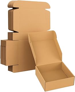 BonKaso 3 Ply Brown Flap Corrugated Boxes for Packaging | 4"x4"x1.5" (Pack of 25) | Cardboard Packing Box for Shipping,Cou...