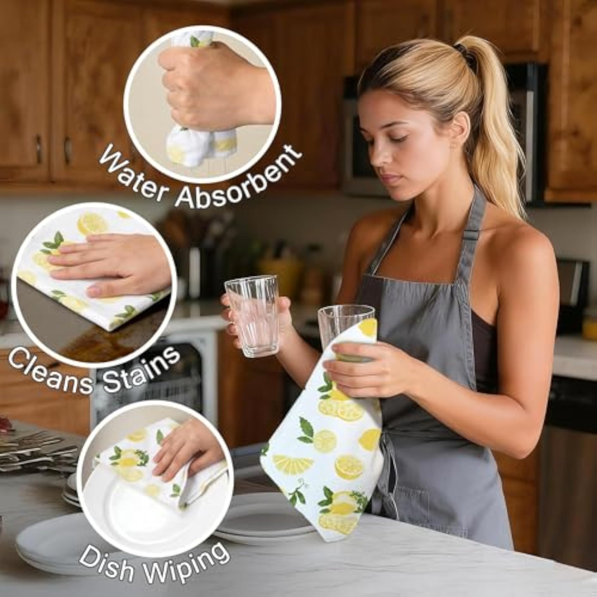 Printed Kitchen Hand Towels Set, 2PC