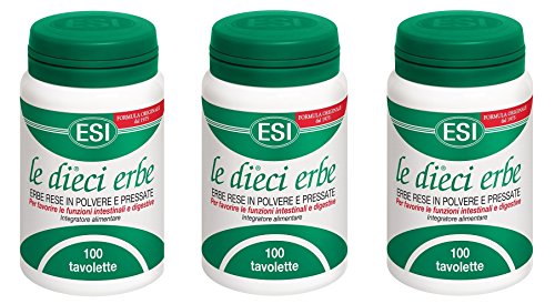 ESI - LE DIECI ERBE 3 FLACONI DA 100 TAVOLETTE - stitichezza, intestino pigro, digestione