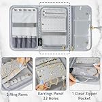 MATEIN Jewelry Travel Organizer for Women, Tangle Free Portable Leather Jewelry Storage Roll Bag Envelope Clutch, Waterproof Lightweight Jewelry Case Holder for Necklaces, Rings, Earrings, Bracelets - Image 4