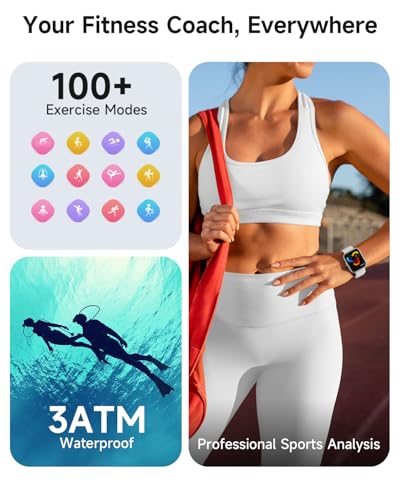 Image of Woneligo Smart Watch for Women, Answer /Make Calls, Alexa Built-in, 1.85 inch Touch Screen Fitness Tracker for Android & iPhone, Heart Rate /Sleep /SpO2 Monitor Smartwatch, Waterproof (White)