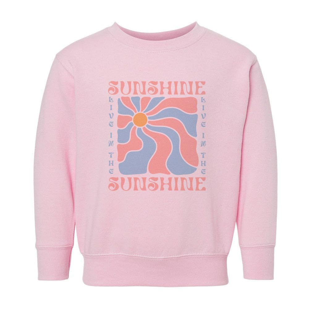 Retro Live In The Sunshine Kids Sweatshirt Toddler 2T Pink