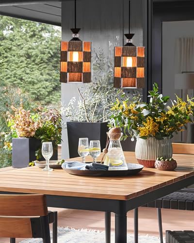 Image of Groeien Crystal Jute Weave Metal Hanging Pendant Ceiling Lamp Fixture | Chandelier for Home, Indoor, Outdoor,Living Room, Bedroom(Bulb Included)(JuteWeave, 1)