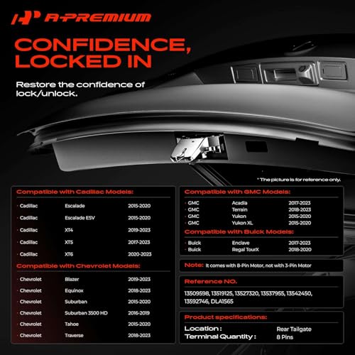 Image of A-Premium Trunk Latch Compatible with Buick Enclave Regal & Cadillac Escalade XT4 XT6 XT5 & Chevrolet Chevy Suburban Blazer Suburban & GMC Acadia Terrain Yukon XL, Rear Tailgate Lock Latch Actuator