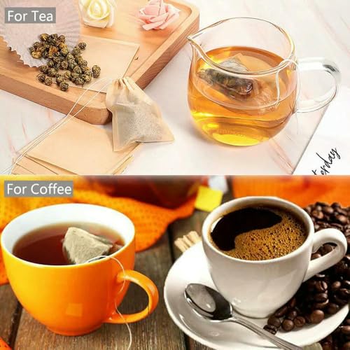 Sachets filtre à thé avec cordon | Infuseur vrac et café 100pcs - 4