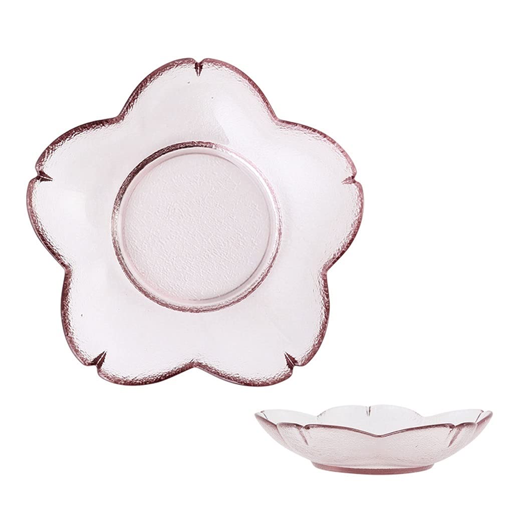 WOTZOV Sauce Dish Sauce Dish Shaped Pink Glass Condiment Dishes Soy Sauce Dish Fruit Dishes Salad Bowls And Appteizer Plates Dipping Bowls，B