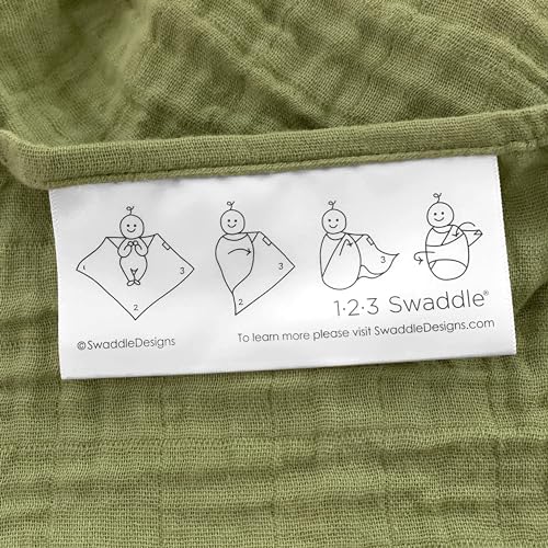 Image of SwaddleDesigns Cotton Muslin Swaddle Blankets for Baby Boy & Baby Girl, Set of 4, Neutral Receiving Blankets for Newborn, Baby Registry & Gift, 46x46 inches, Apricity