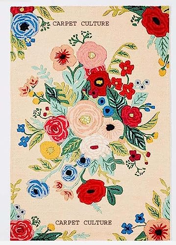 Image of Carpet Mahal Handmade Handwoven Tufted Made of 100% Soft Blended Wool Export Quality Carpets with 1 Inch Thickness (7x10 Feet) Color Multi