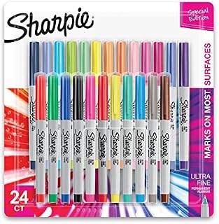Sharpie Color Burst Permanent Markers, Ultra Fine Point, Assorted Colors, 24 Count