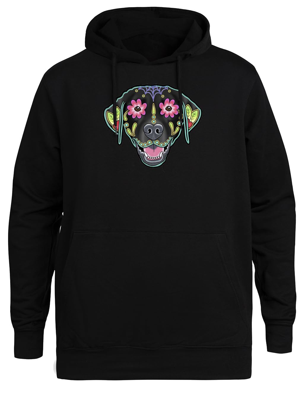 Labrador Retriever W Czarnym Unisex Czarna Bluza Ekologiczna z Kapturem Unisex Black Hoodie Eco-Friendly Hooded Jacket