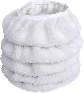 Car Polishing Bonnet Pads, 5PCS Lamb Wool Polishing Buffing Pad Wool Bonnet Pad, Car Polisher Pad Applicator Pad Buffling Car Buffer Waxer for Car Care-White (9-10 Inch)