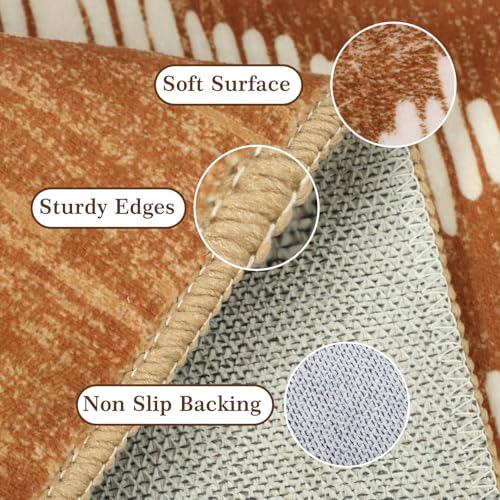 Tapete corredor Boho 2x6ft antideslizante y lavable miniatura 2