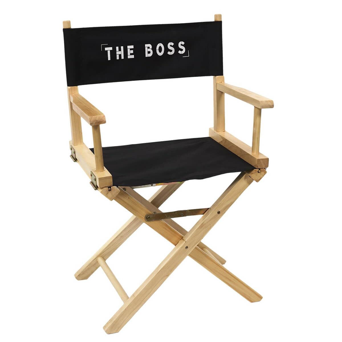 AltoBuy Shaw - Chaise de Directeur Noire et Bois