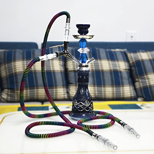 Mshrier 15 Pieces Hookah Accessories - 1 Hookah Hose Splitter - 2 Metal Tip Hookah Hoses - 2 Grommets - 10 Mouth Tips. (Black) #TOP5