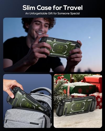 Image of FASTSNAIL Switch 2 Protective Case, Protective Cover with Dockable TPU Middle Frame, Detachable Ergonomic Non-Slip Grips for Joycon 2, Comfortable Handheld Shell Case for Switch 2 Accessories - Green