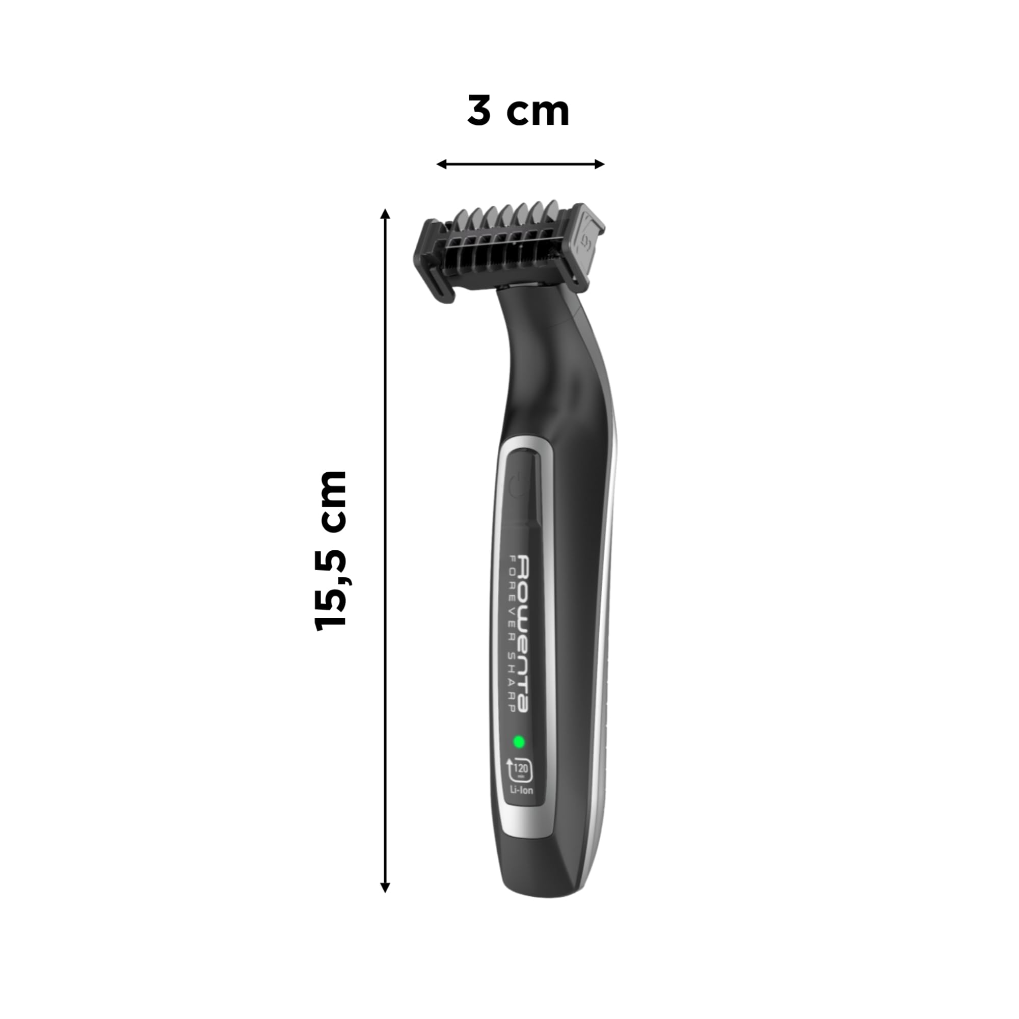 ROWENTA | Forever Sharp Tondeuse Barbe Hybride 3en1 | Tailler Styliser Raser Aucun Remplacement De Lame Nécessaire Lames En Acier Inoxydable Tête Amovible Autonomie 120 min Wet & Dry TN6000F5