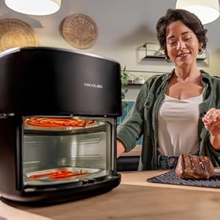 Cecotec Friggitrice ad aria senza olio 6,5 l Cecofry&Grill Duoheat 6500. Grill, ferro da stiro, doppia resistenza 2200 W, finestra di visualizzazione, 12 menu, Temp. 40-200°C, Cottura 3D, Doratura e