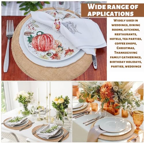 Sets de table de 32 cm en jute pour cuisine et table à manger - 7
