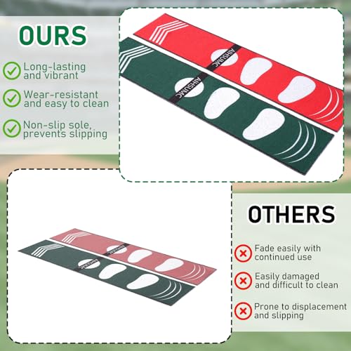AIHSUMC Softball Pitching Mat with Strike Zone, Wear-Resistant Portable Training Mat for Batting Stance Practice, 54 x 12 Inch, Indoor & Outdoor Baseball Practice for Youth Beginners