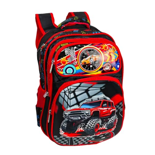 Mochila Infantil Menino Escolar Bolsa Altura 40cm Grande Impermeável Reforçada Moderna Preto