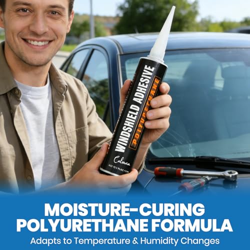 Calvana Urethane Windshield Adhesive 310ml and Caulk Gun Kit, Automotive Polyurethane Sealant, Hand Caulking Guns, Car Glass Chip & Crack Repair Kit with Sealant Tools Grout Scraper, Black by Calvana - Image 7