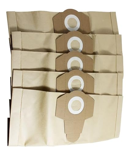 Kompatibel mit Parkside PWD 20 B2 / PWD20 B2 / PWD20B2 Staubsaugerbeuteln, 1300 Nass- und Trocken, 20 l, 5 Stück