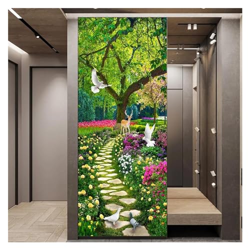 Sticker porte forêt rénovation rapide porte abîmée 77x200 - 4