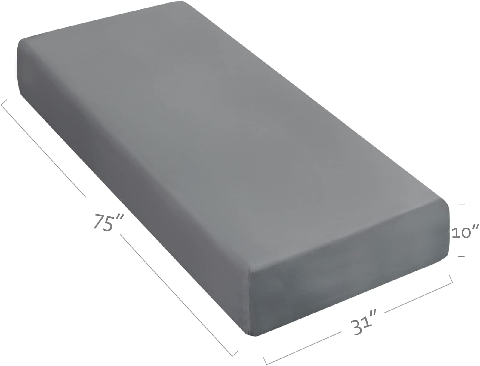 Cot Sheet Only 31" x 75", Cot Fitted Sheet Ultra Soft and Breathable Snug Fit for Narrow Twin Mattress/ Camp Bunk Beds/ RVs Bunk/ Guest Beds/ Army Cots/ Trifold Mattress/ Travel Size Mattress Grey