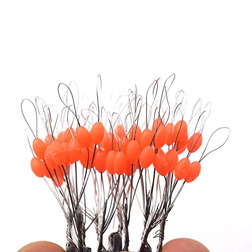 600 Pcs Red Rubber Fishing Bobber Stopper,6 in 1 Float Sinker Stops, Oval Fishing Peg,L M S Float Stop Available…
