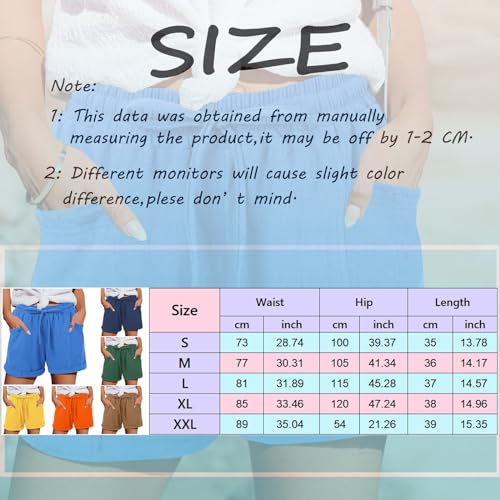 Pantalones cortos de muselina para mujer, pantalones cortos, cómodos, sueltos, ligeros, transpirables, deportivos, diarios, exteriores, cortos, con cordón, monocolor, pantalones cortos, café, XL - imagen 6