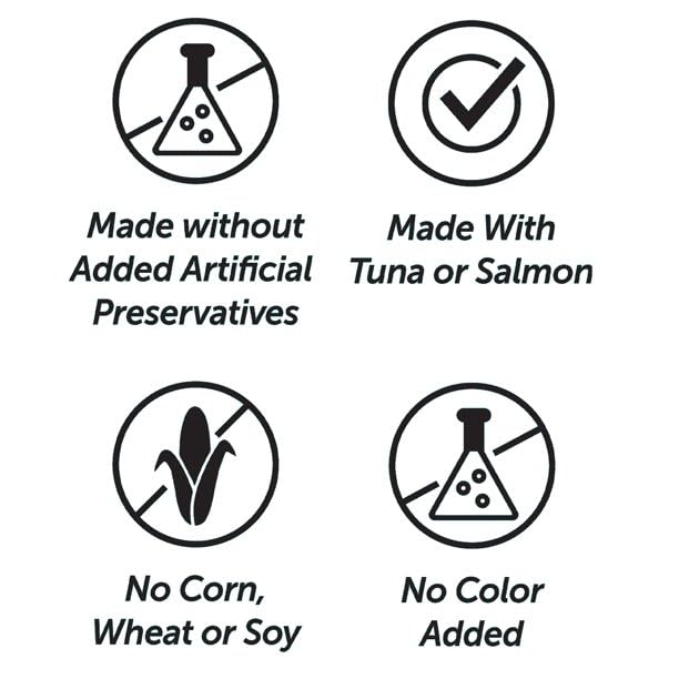 Tuna and Salmon Cuts in Gravy Wet Cat Food, Complete + Balanced Variety Pack, 2.64 Oz Split Cups (12 Pack) -Made Without Added Artificial Preservatives